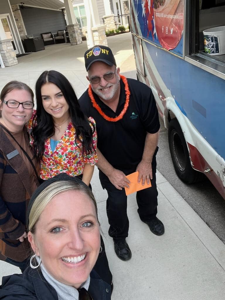 Team at senior living community event